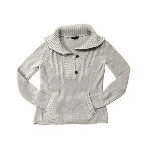 Vintage Banana Republic Fishermans Cable Knit Shawl Collar Sweater‎ Size Medium